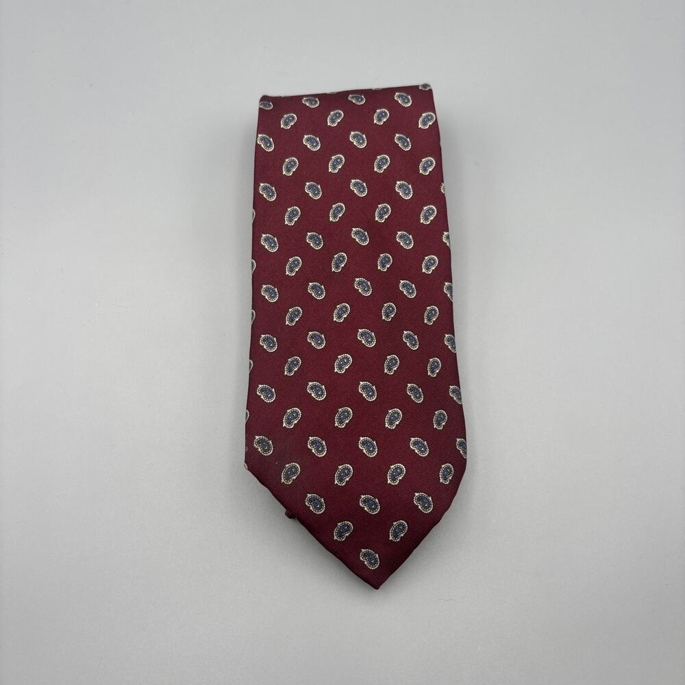 ROBERT TALBOTT Silk Tie Vintage Red Paisley Formal Designer Mens Necktie